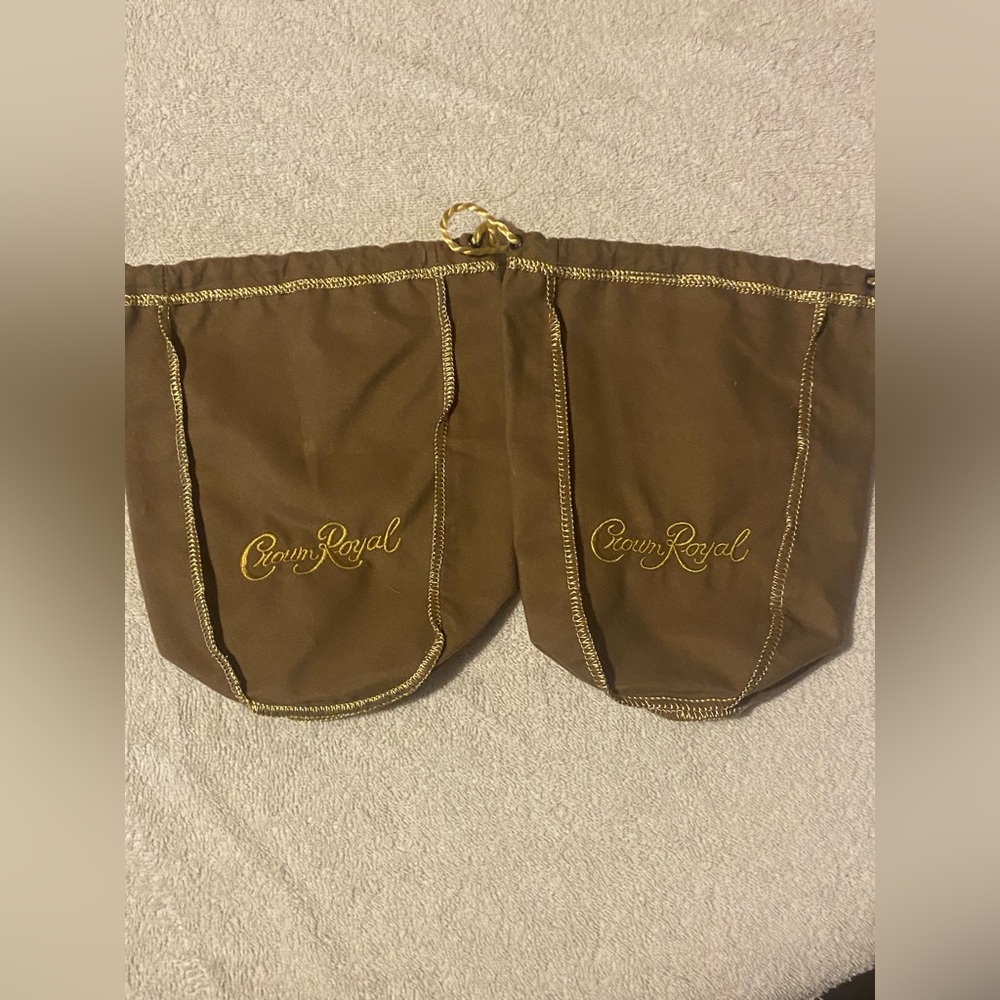 Crown Royal 2 Collectible Bottle Bags Light Brown